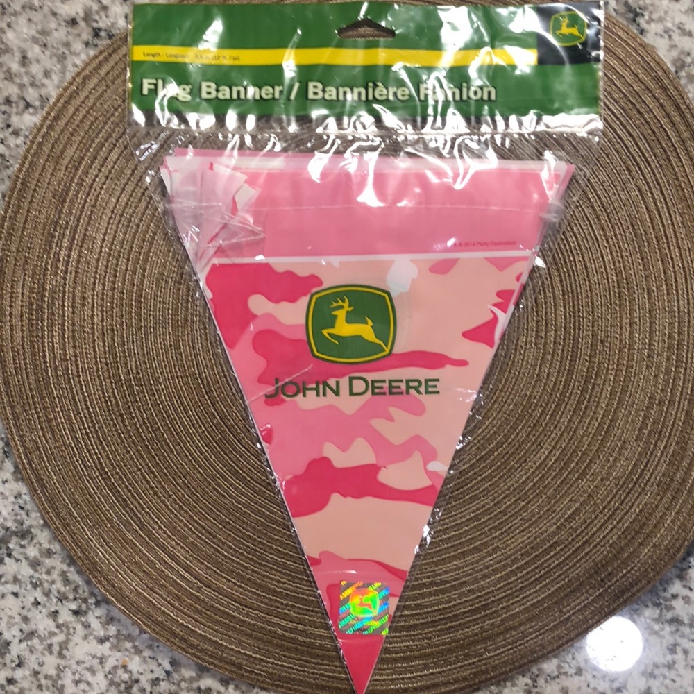 John Deere Pink Camo Flag Banner